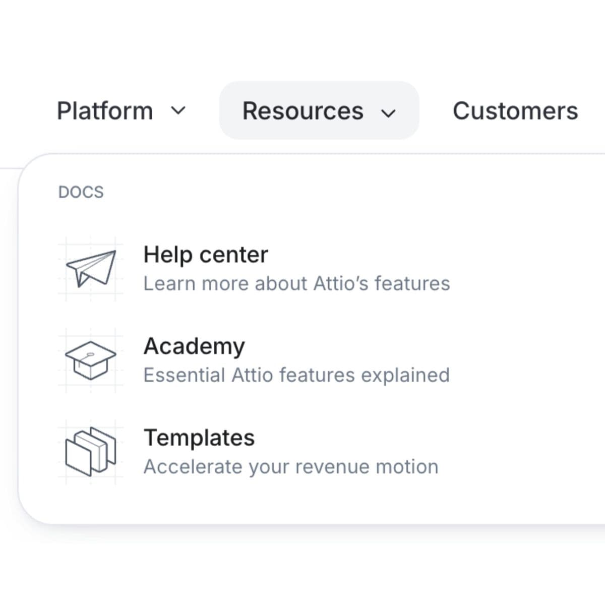 Resources dropdown